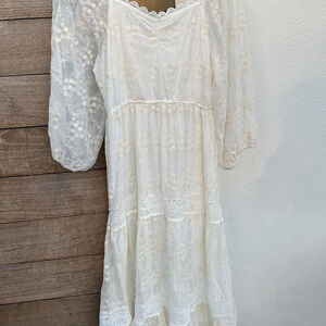 NWT size M white cream midi dress